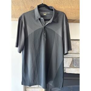 Greg Norman Shark Performance Golf Shirt Polo Men M black gray shark performance